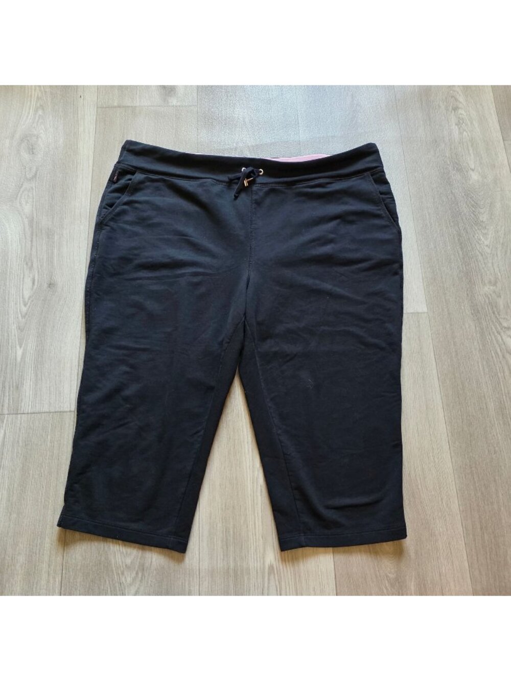 Lauren Ralph Lauren Womens XL Black Cotton Blend Drawstring Capri Pants